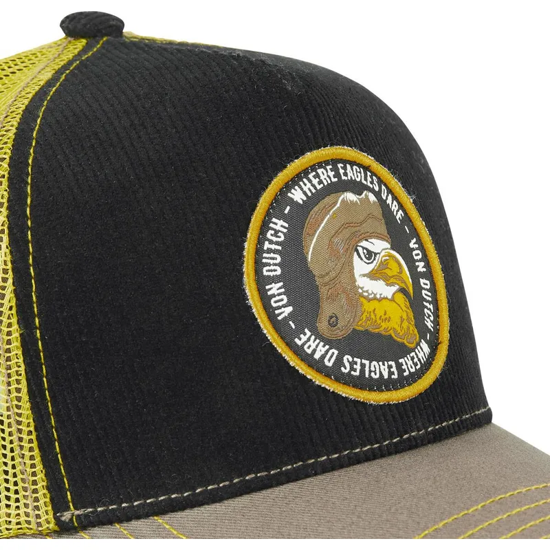 trucker-cap-schwarz-gelb-und-grau-adler-where-eagles-dare-eag-von-von-dutch