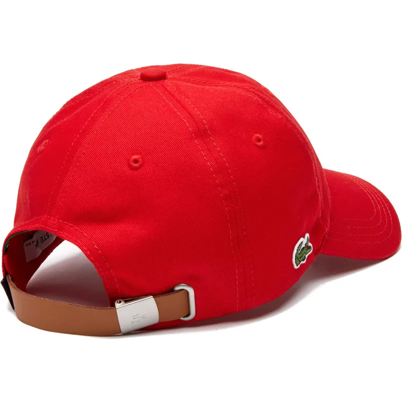 cepur-izliekta-sarkans-regulejams-contrast-strap-no-lacoste