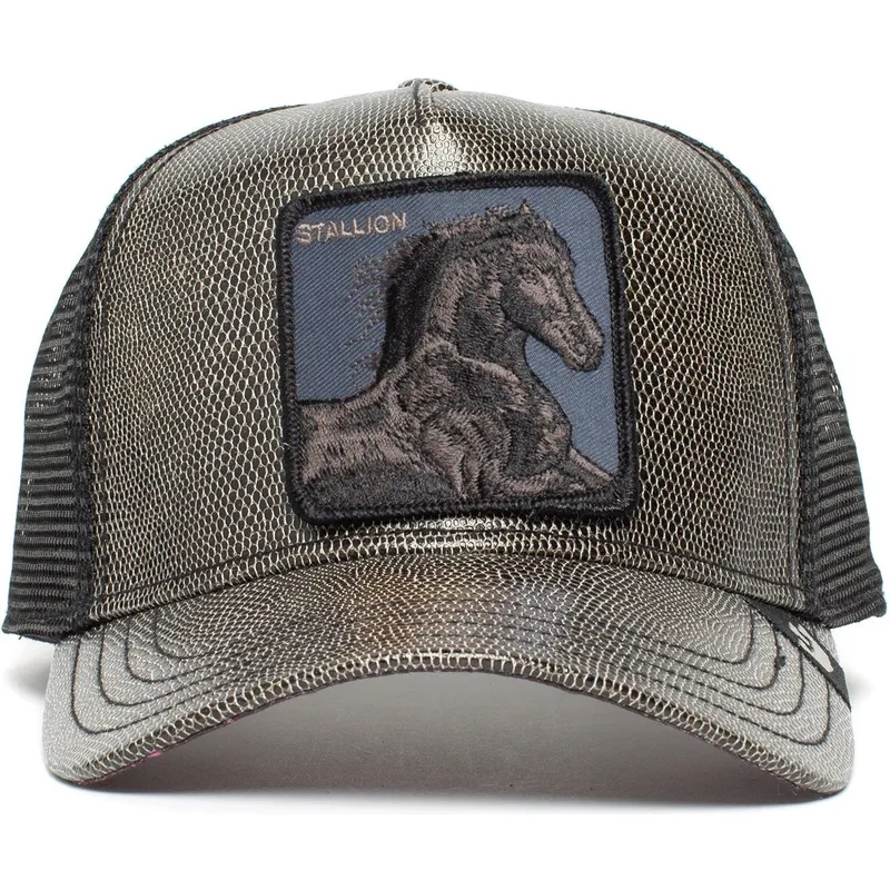 cepur-izliekta-truckeris-melns-snapback-black-horse-the-farm-no-goorin-bros