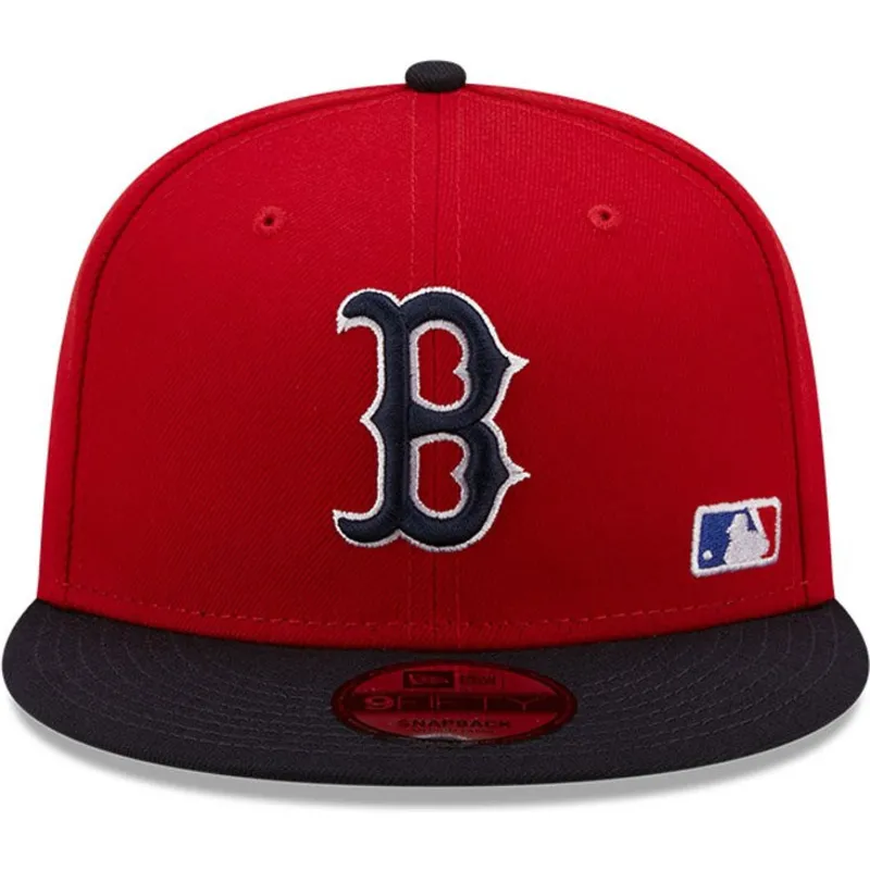 cepur-plakana-sarkans-snapback-9fifty-team-arch-no-boston-red-sox-mlb-no-new-era