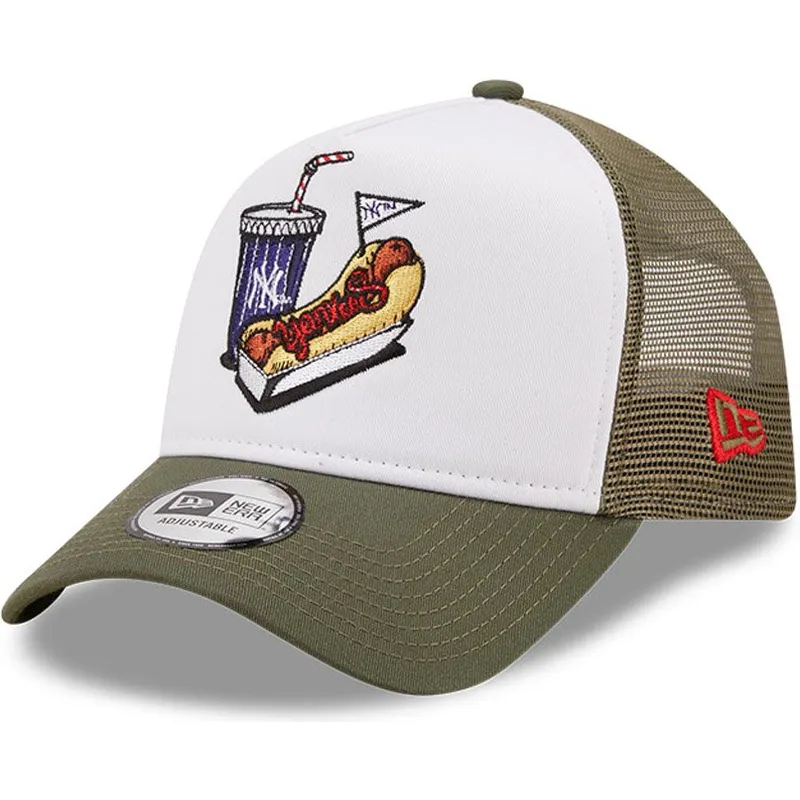 cepur-izliekta-truckeris-balts-snapback-a-frame-stadium-food-hot-dog-no-new-york-yankees-mlb-no-new-era
