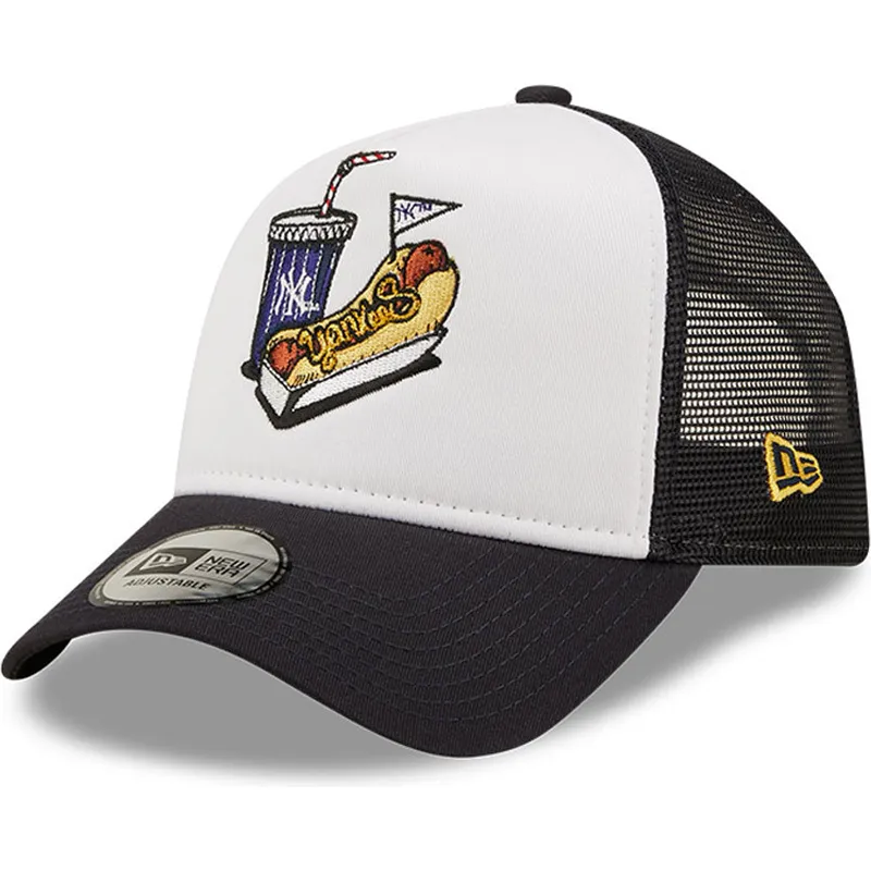 cepur-izliekta-truckeris-balts-snapback-a-frame-stadium-food-hot-dog-no-new-york-yankees-mlb-no-new-era