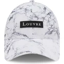 cepur-izliekta-balts-regulejams-9forty-clear-marble-le-louvre-no-new-era