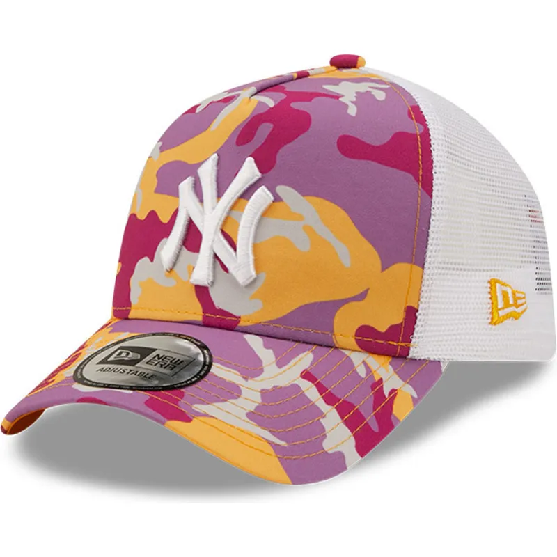 cepur-izliekta-truckeris-roza-snapback-a-frame-camo-pack-no-new-york-yankees-mlb-no-new-era