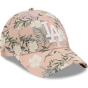 cepur-izliekta-roza-regulejams-9forty-floral-no-los-angeles-dodgers-mlb-no-new-era