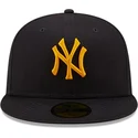 new-era-59fifty-league-essential-new-york-yankees-mlb-navy-blaue-fitted-cap-mit-gelbem-logo
