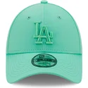 verstellbare-grune-kappe-mit-gebogenem-schirm-und-grunem-logo-9forty-league-essential-der-los-angeles-dodgers-mlb-von-new-era