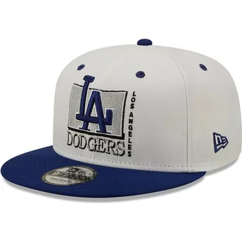 New Era Flat Brim 9FIFTY White Crown Los Angeles Dodgers MLB Grey and Blue Snapback Cap