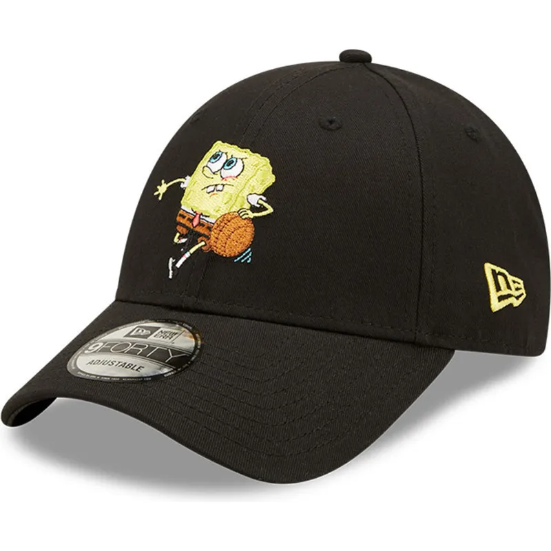 cepur-izliekta-melns-regulejams-9forty-sporty-no-spongebob-no-new-era