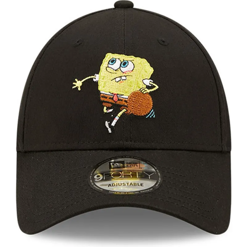 cepur-izliekta-melns-regulejams-9forty-sporty-no-spongebob-no-new-era