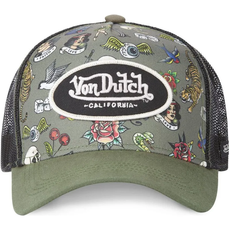 czapka-trucker-zielono-czarna-tattoo-tat-k-von-dutch