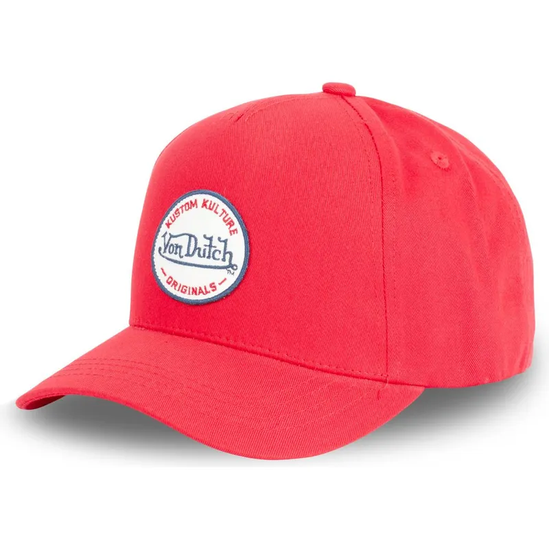 rote-gebogene-snapback-kappe-kustom-kulture-col-red1-von-von-dutch