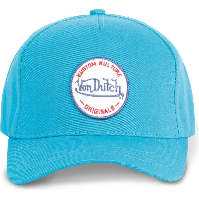 blaue-gebogene-snapback-kappe-kustom-kulture-col-dblu-von-von-dutch