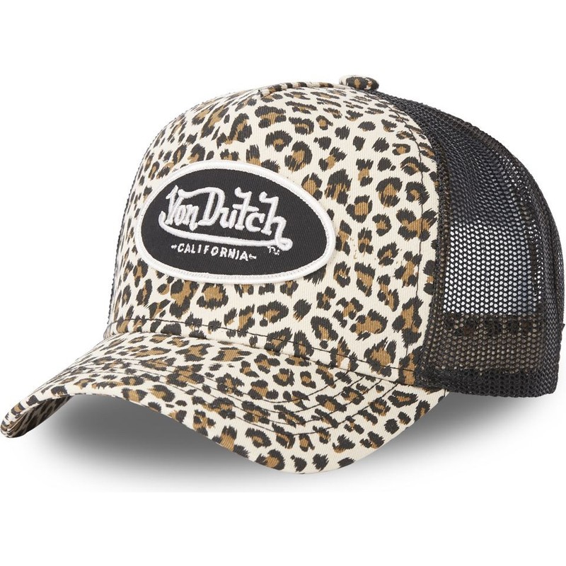 Von Dutch LEO BE Leopard and Black Trucker Hat: Caphunters.lv