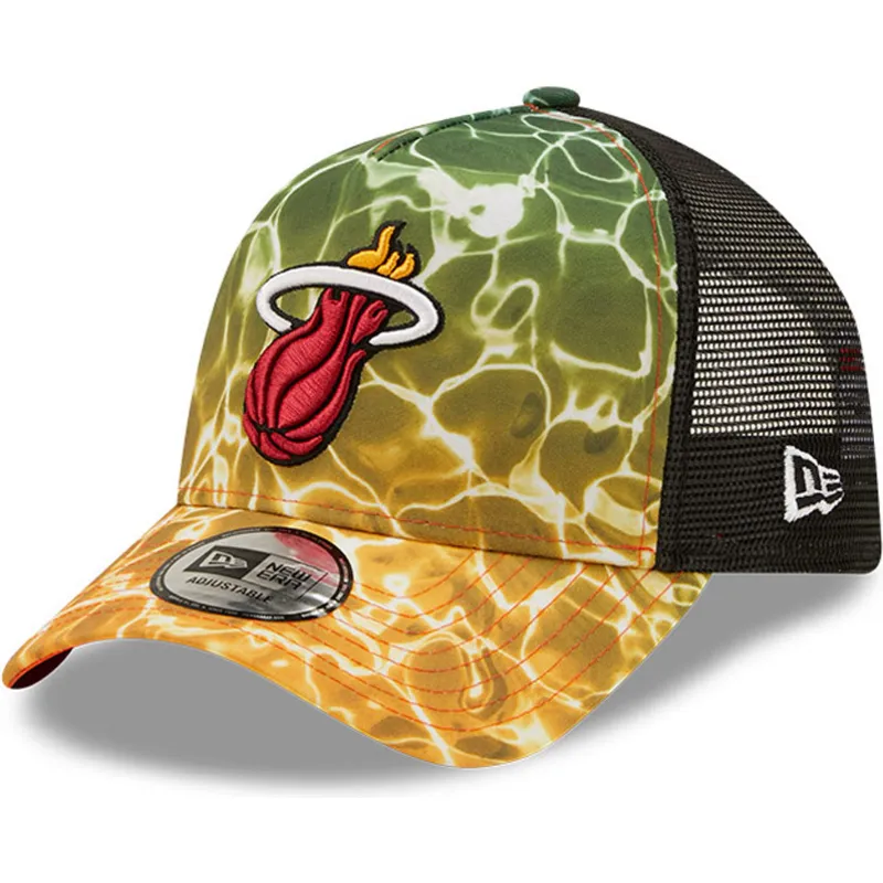 cepur-izliekta-truckeris-daudzkrasains-snapback-a-frame-summer-city-no-miami-heat-nba-no-new-era