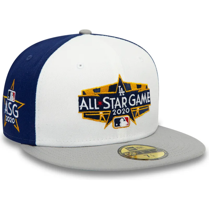 weisse-blaue-und-graue-anliegende-59fifty-flatcap-all-star-game-spin-der-los-angeles-dodgers-mlb-von-new-era