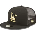 schwarze-flache-trucker-kappe-mit-goldenem-logo-9fifty-all-star-game-der-los-angeles-dodgers-mlb-von-new-era