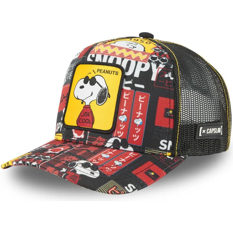 cepur-izliekta-truckeris-melns-snapback-joe-cool-pea-sam1-snoopy-zemesrieksti-no-capslab