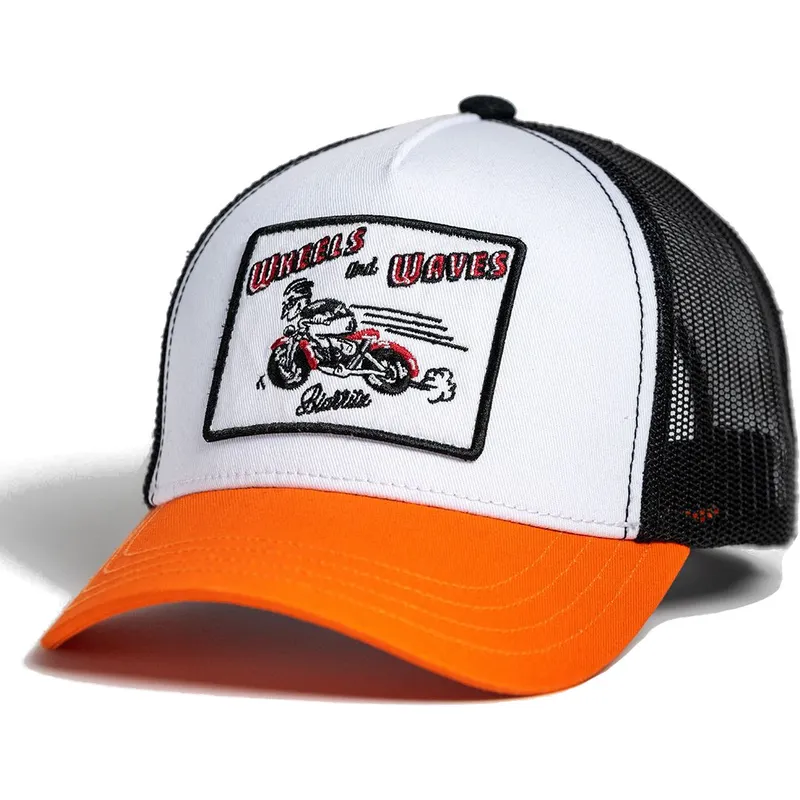 cepur-izliekta-truckeris-balts-snapback-orange-county-ww17-no-wheels-and-waves