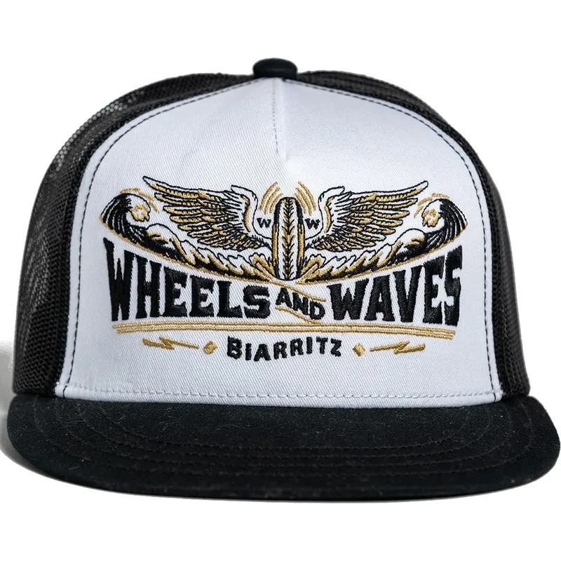 flache-trucker-kappe-weiss-und-schwarz-spitfire-black-ww18-von-wheels-and-waves
