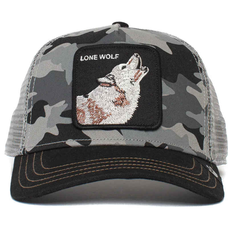 cepur-izliekta-truckeris-maskesanas-snapback-lone-wolf-solitario-dog-soldier-the-farm-no-goorin-bros