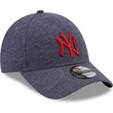 new-era-new-york-yankees-mlb-9forty-jersey-essential-verstellbare-graue-kappe-mit-rotem-logo
