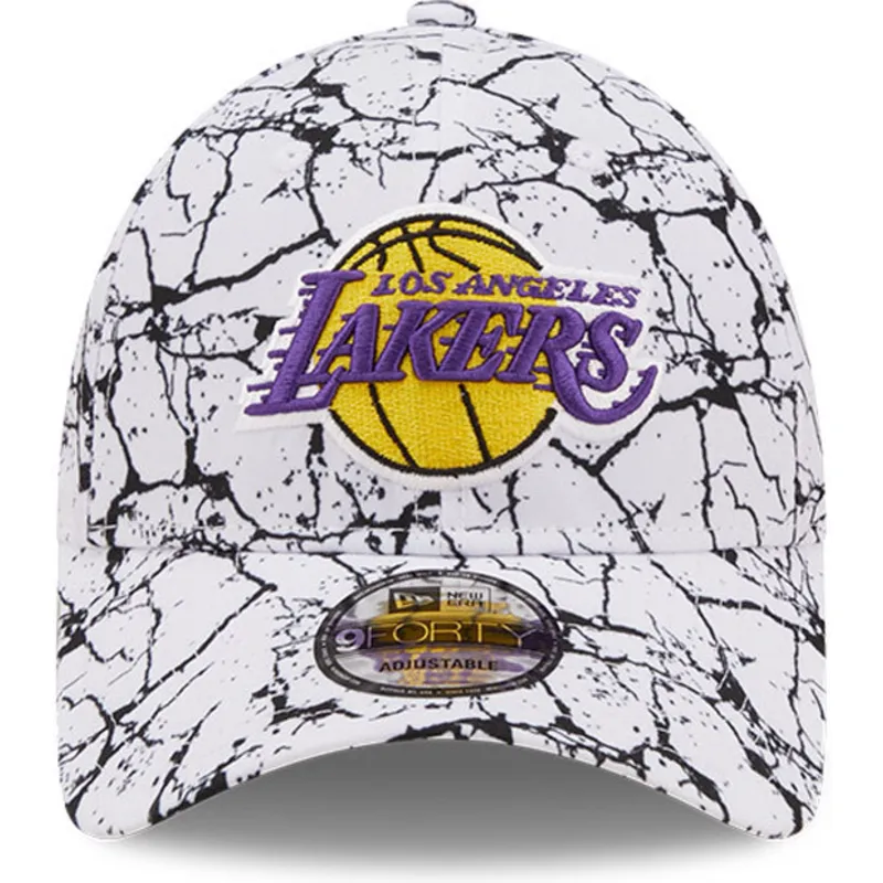 cepur-izliekta-balts-regulejams-9forty-marble-no-los-angeles-lakers-nba-no-new-era
