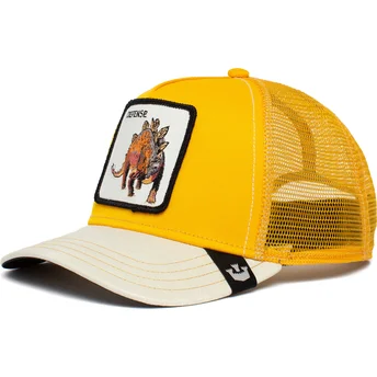 goorin-bros-trucker-kappe-gelb-und-weiss-dinosaurier-stegosaurus-defense-dach-echse-the-farm