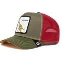 gorra-trucker-verde-y-roja-dinosaurio-diplodocus-herbivore-thunder-lizard-the-farm-de-goorin-bros
