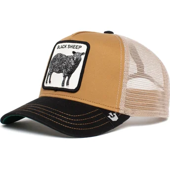 goorin-bros-the-farm-the-black-sheep-braune-weisse-und-schwarze-trucker-kappe-mit-schafmotiv