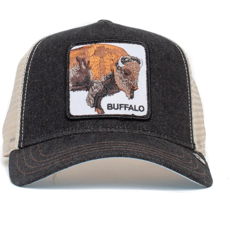 trucker-cap-schwarz-und-weiss-buffel-the-buffalo-the-farm-von-goorin-bros