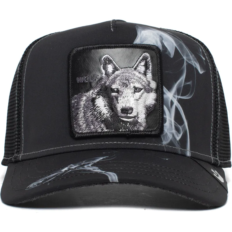 cepur-izliekta-truckeris-melns-snapback-wolf-asphalt-jungle-the-farm-no-goorin-bros