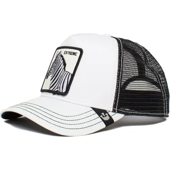 Gorra trucker blanca y negra para niño cebra Extreme Little Stripe The Farm de Goorin Bros.