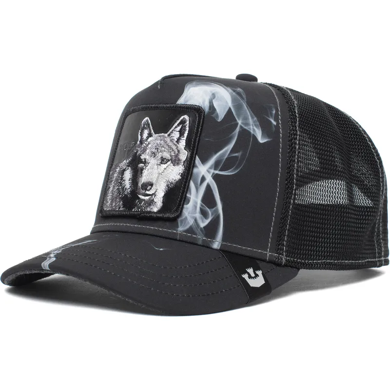 cepur-izliekta-truckeris-melns-snapback-wolf-asphalt-jungle-the-farm-no-goorin-bros