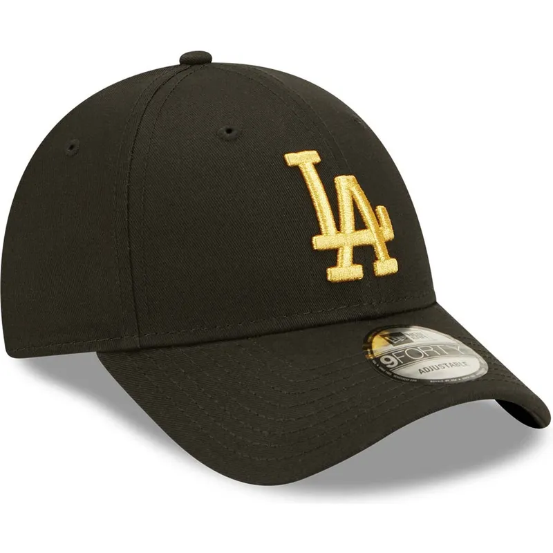 cepur-izliekta-melns-regulejams-dorado-9forty-metallic-no-los-angeles-dodgers-mlb-no-new-era