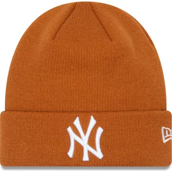 New Era League Essential Cuff New York Yankees MLB Brown Beanie