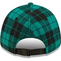 9forty-plaid-los-angeles-dodgers-mlb-dunkelgrune-verstellbare-kappe-mit-gebogenem-schirm-und-schwarzem-logo-von-new-era