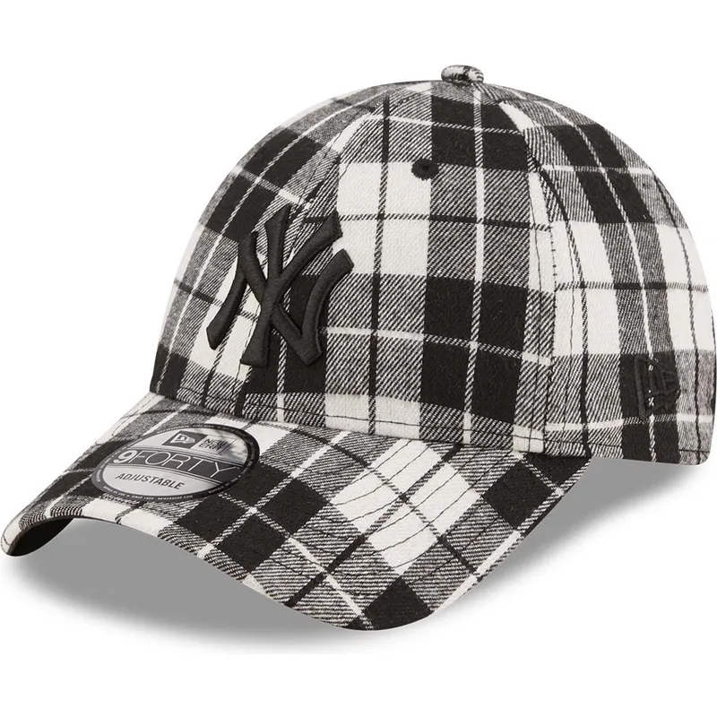 cepur-izliekta-melns-regulejams-9forty-plaid-no-new-york-yankees-mlb-no-new-era