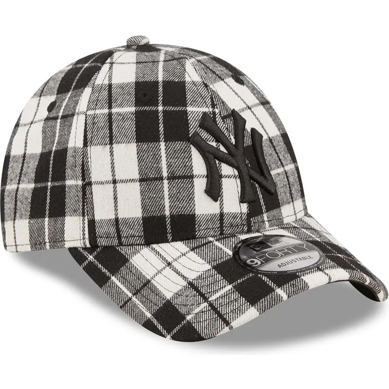 cepur-izliekta-melns-regulejams-9forty-plaid-no-new-york-yankees-mlb-no-new-era