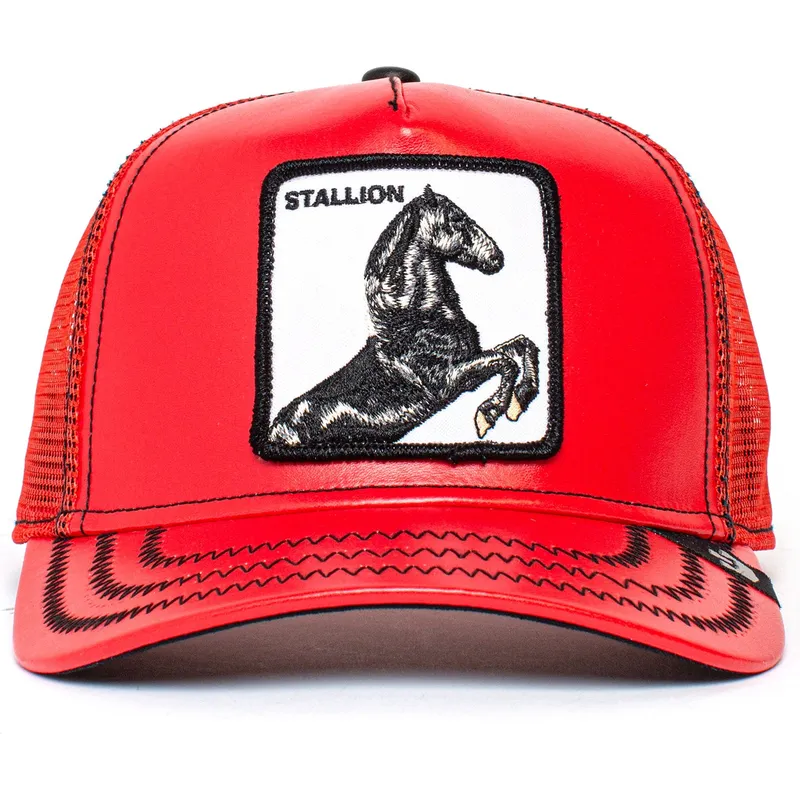 cepur-izliekta-truckeris-sarkans-snapback-stallion-cherry-mustang-the-farm-no-goorin-bros