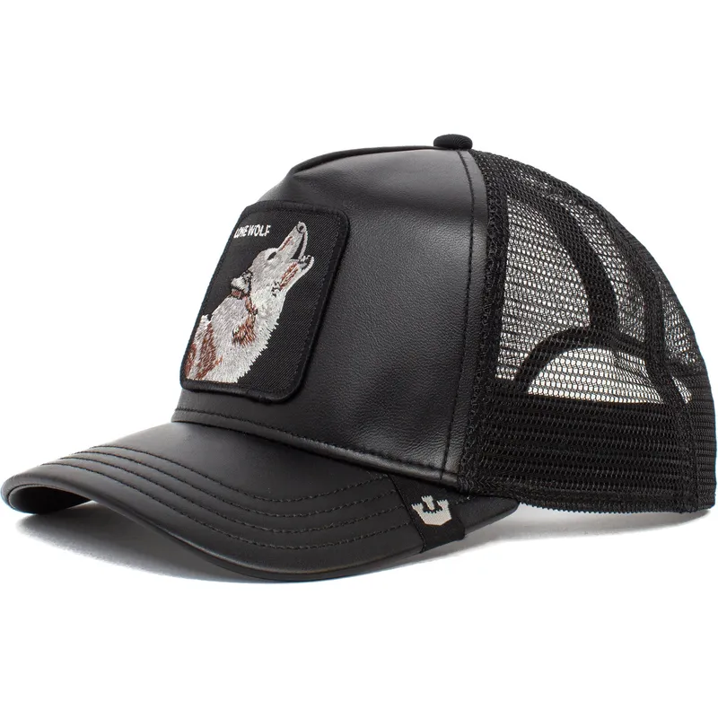 cepur-izliekta-truckeris-melns-snapback-lone-wolf-pack-boss-the-farm-no-goorin-bros