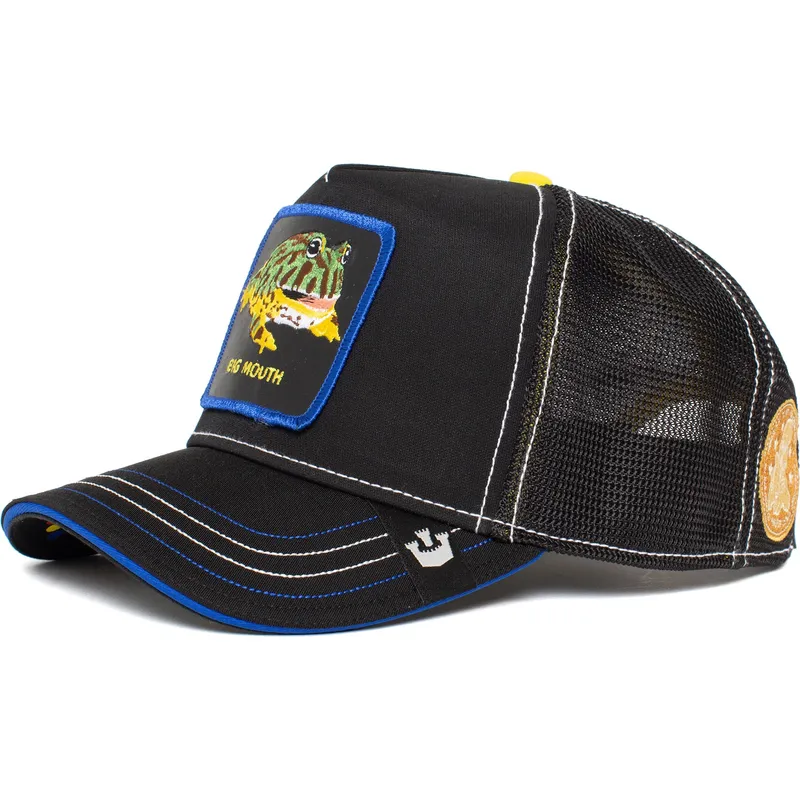 cepur-izliekta-truckeris-melns-snapback-big-mouth-puck-yeah-the-farm-no-goorin-bros