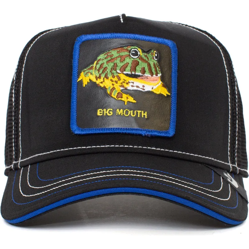 cepur-izliekta-truckeris-melns-snapback-big-mouth-puck-yeah-the-farm-no-goorin-bros