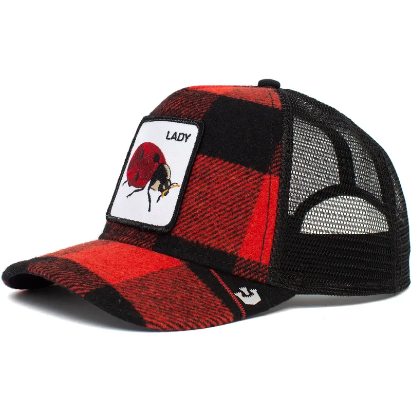 cepur-izliekta-truckeris-sarkans-snapback-lady-plaidy-bug-the-farm-no-goorin-bros