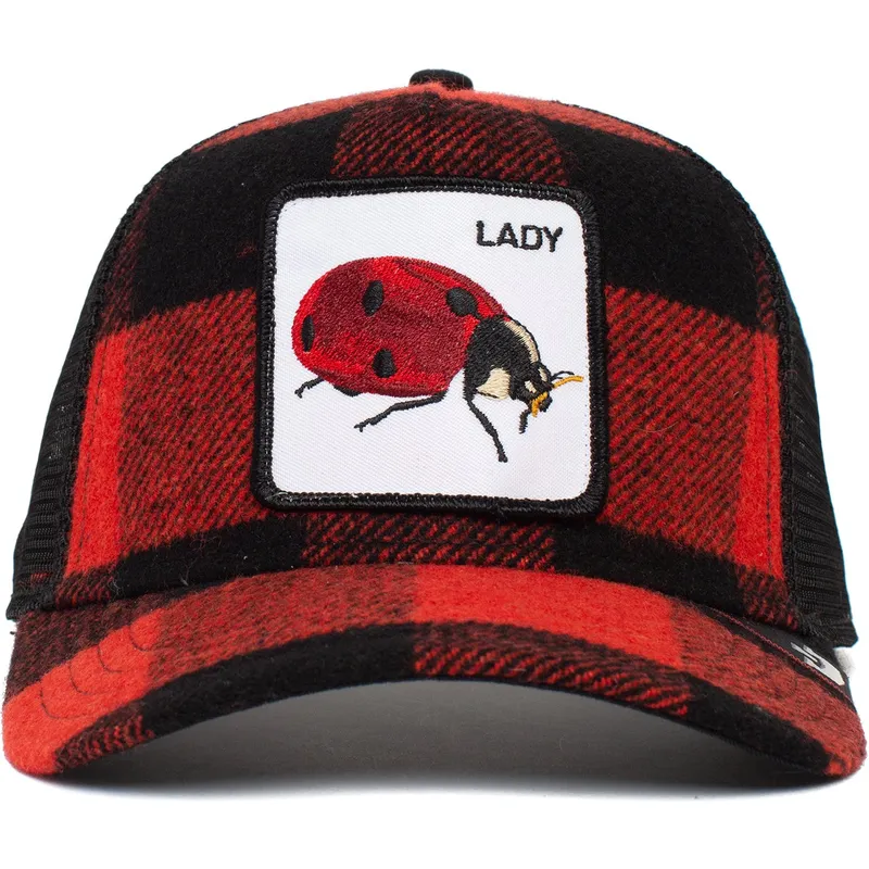 cepur-izliekta-truckeris-sarkans-snapback-lady-plaidy-bug-the-farm-no-goorin-bros