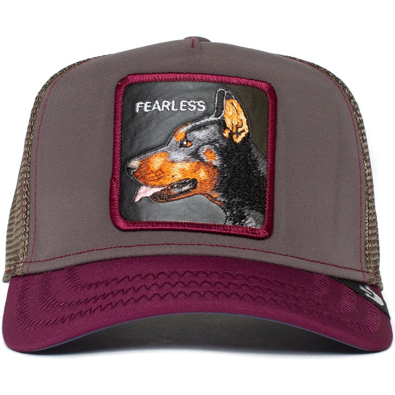 goorin-bros-doberman-fearless-true-true-the-farm-grey-and-maroon-trucker-hat