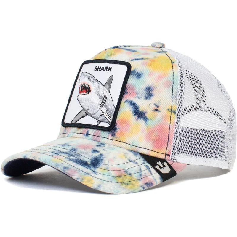 cepur-izliekta-truckeris-balts-snapback-shark-tie-dye-the-farm-no-goorin-bros