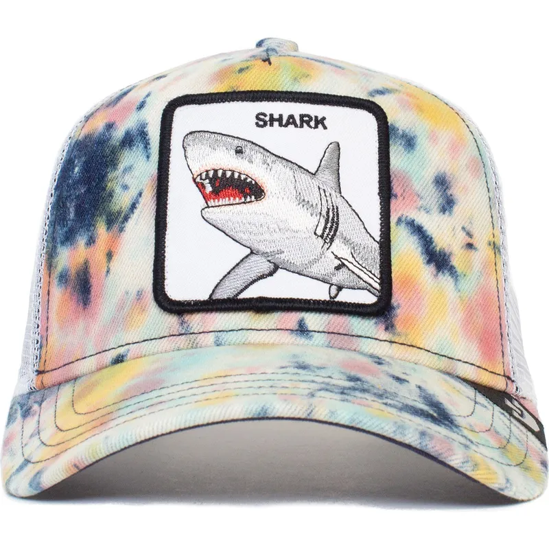 cepur-izliekta-truckeris-balts-snapback-shark-tie-dye-the-farm-no-goorin-bros