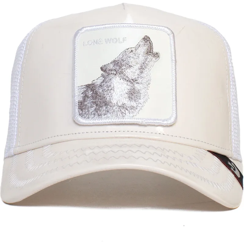 cepur-izliekta-truckeris-balts-snapback-lone-wolf-big-white-patent-leather-the-farm-no-goorin-bros