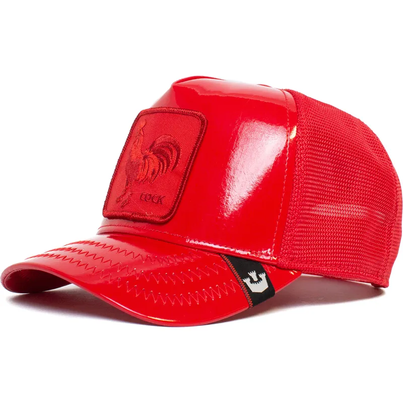 cepur-izliekta-truckeris-sarkans-snapback-cock-big-red-patent-leather-the-farm-no-goorin-bros